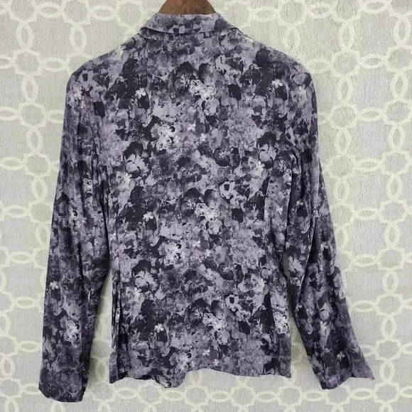 Aritzia Talula Open Front Printed Purple Women's Blazer 2 - Picture 4 of 10